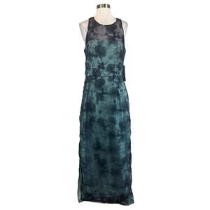 JS Collections Women's Formal Dress Size 6 Blue Sequined Floral Lace Long Gown
